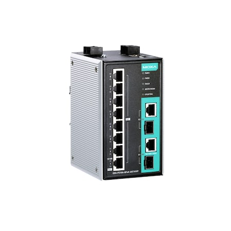 Moxa Mgd Eth Poe Swtch w/8 Poe+Prts, 2 Cmbo Gigabit, Eds-P510A-8Poe-2Gtxsfp-T EDS-P510A-8PoE-2GTXSFP-T
